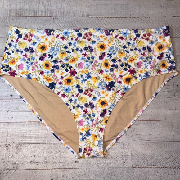 Old Navy Floral Print Swim Bottom High Waist Bikini Bottom Plus Size 4X - Picture 1 of 15